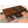 Image 1 : PAIR OF SHOWHOME WOOD TONE END TABLES