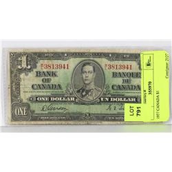 1937 CANADA $1 BILL