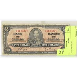1937 CANADA $2 BILL