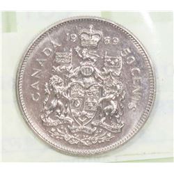 1969 CANADA 50 CENT PIECE