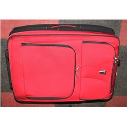 LARGE RED & BLACK SAMBORO SUITCASE.