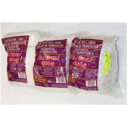 LOT OF 3 WHITE/SILVER 1LB BAGS  OF 100% ACRYLIC