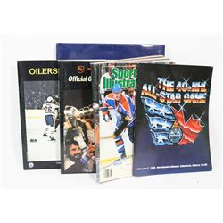 BOX W/ VINTAGE EDMONTON OILERS COLLECTIBLES