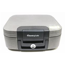 SENTRY SAFE LOCK BOX WITH 2 KEYS.