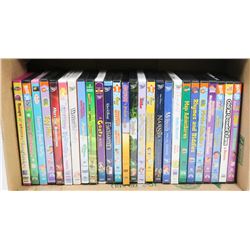 BOX OF OVER 25 KIDS DVD'S INCLUDING DORA. DISNEY,