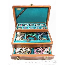 LARGE VINTAGE "HER MAJESTY" WOOD JEWELLERY BOX