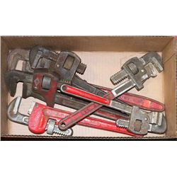 BOX OF PIPE WRENCHES