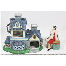 OLD WORLD PARTYLITE HOUSE AND NU,BERED BARBIE