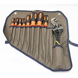TOOLS SET INCLUDING SCREWDRIVERS, 8" CRESCENT