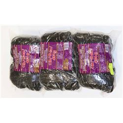 LOT OF 3 BLACK 1LB BAGS  OF 100% ACRYLIC YARN