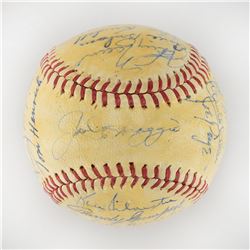 1946 New York Yankees Team Signed Baseball with 27 Signatures including DiMaggio and Dickey