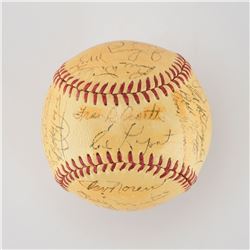 1952 New York Yankees World Series Champions Team Signed Baseball with Mantle and Stengel