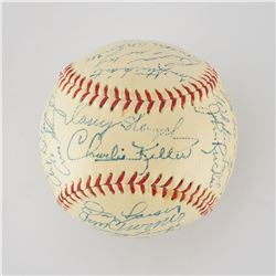 1957 New York Yankees American League Champions Team Signed Baseball with Mantle