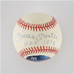 Mickey Mantle "HOF 1974" Single Signed Hand-painted Baseball - PSA/DNA MINT 9