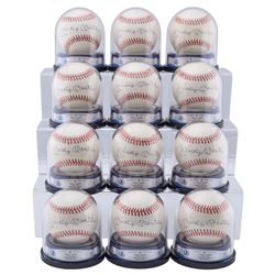 One Dozen Mickey Mantle BVG Graded and Encapsulated Single Signed Baseballs