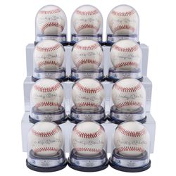 One Dozen Mickey Mantle BVG Graded and Encapsulated Single Signed Baseballs