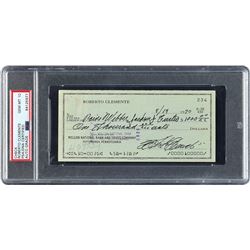 Roberto Clemente 1970 Signed Personal Check - PSA/DNA GEM MINT 10
