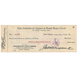 Charles 'Red' Ruffing 1930 Signed Payroll Check