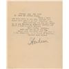 Image 1 : Harry Houdini 1918 Signed Typed Letter
