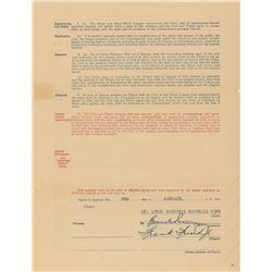 Frankie Frisch 1929 St. Louis Cardinals Signed Player Contract