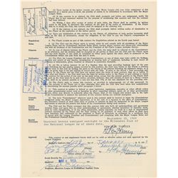 Enos Slaughter 1959 New York Yankees Player Signed Contract