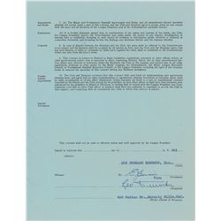 Leo Durocher 1963 Los Angeles Dodgers Signed Coach's Contract