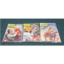 THREE VINTAGE 15CENT CLASSICS ILLUSTRATED COMICS