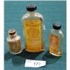 Image 1 : THREE ANTIQUE MEDICINE BOTTLES W/PAPER LABELS
