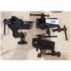 Image 1 : THREE SMALL CAST IRON BENCH VISES