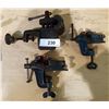 Image 1 : THREE SMALL CAST IRON BENCH VISES
