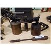 Image 1 : EARLY 1900'S OPTIMUS NO. 406 BLOW TORCH & TURNER DOUBLE JET BLOW TORCH W/BRAZING IRON