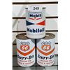 Image 1 : THREE VINTAGE MOBIL OIL & PACIFIC 66 OIL QUARTS