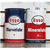 Image 1 : TWO VINTAGE ESSO MARVELUBE & MINERAL LUBE OIL QUARTS