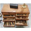 Image 2 : ANTIQUE 14 DRAWER WOOD TOOL CHEST W.]/CONTENTS