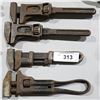 Image 1 : FOUR ANTIQUE ADJUSTABLE WRENCHES