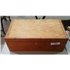 Image 2 : VINTAGE WOOD TOOL BOX W/CONTENTS