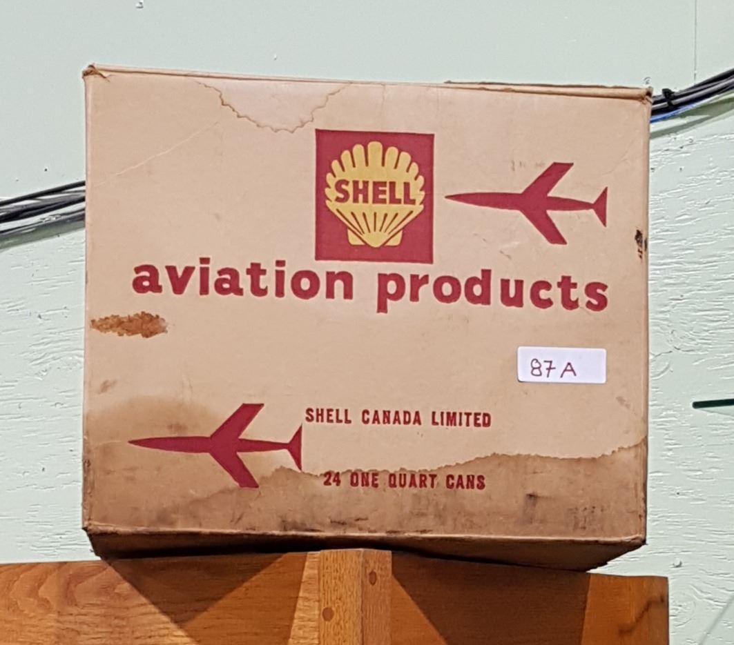 VINTAGE SHELL AVIATION OIL SHIPPING CARDBOARD BOX