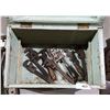 Image 2 : ANTIQUE WOOD TOOL BOX W/CONTENTS