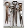 Image 1 : SIX ANTIQUE BLACKSMITH/FARRIER HAND TOOLS