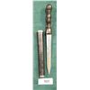 Image 1 : VINTAGE AFRICAN CEREMONIAL KNIFE W/CARVED FIGURAL HANDLE & SHEATH