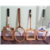 Image 1 : 4 VINTAGE TENNIS RACKETS & BADMINTON RACKETS IN FRAMES