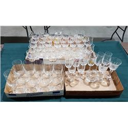 APPROX 64 PC SET BOHEMIAN CRYSTAL STEMWARE