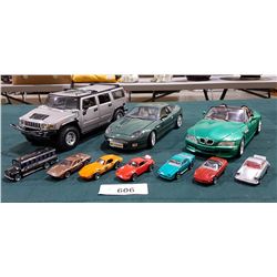 2 DIE CAST CARS & 7 HOTWHEELS