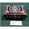 Image 1 : VINTAGE ENAMEL & BRASS TRINKET BOX