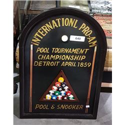 WOODEN POOL HALL SIGN