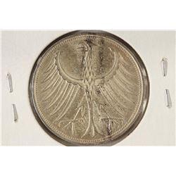 1974-F GERMAN SILVER 5 MARKS