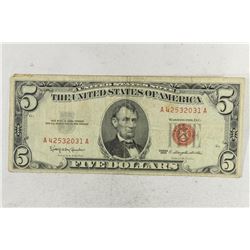 1963 $5 US RED SEAL NOTE