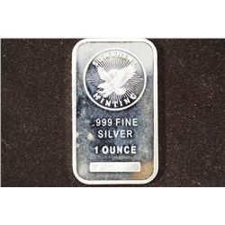 1 TROY OZ .999 FINE SILVER PROOF BAR SUNSHINE