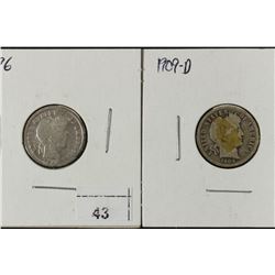 1896 & 1909-D BARBER DIMES