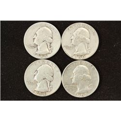 1945,1950,54 & 64-D WASHINGTON SILVER QUARTERS